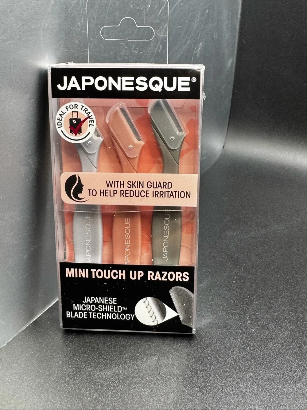 JAPONESQUE Mini Touch Up Razors - Peach & Silver